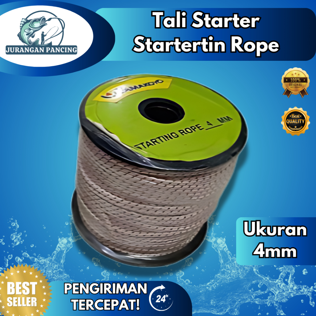 TALI nilon starter 4mm putih / TALI STARTER 4MM (1ROLL) STARTERTING ROPE / TALI STARTER 4MM