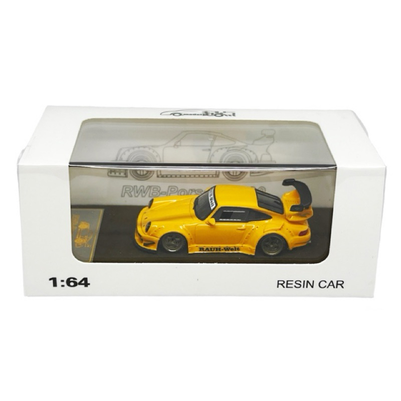 Qidian 64 Porsche RWB 930 Resin Rauh Welt Yellow Metalic