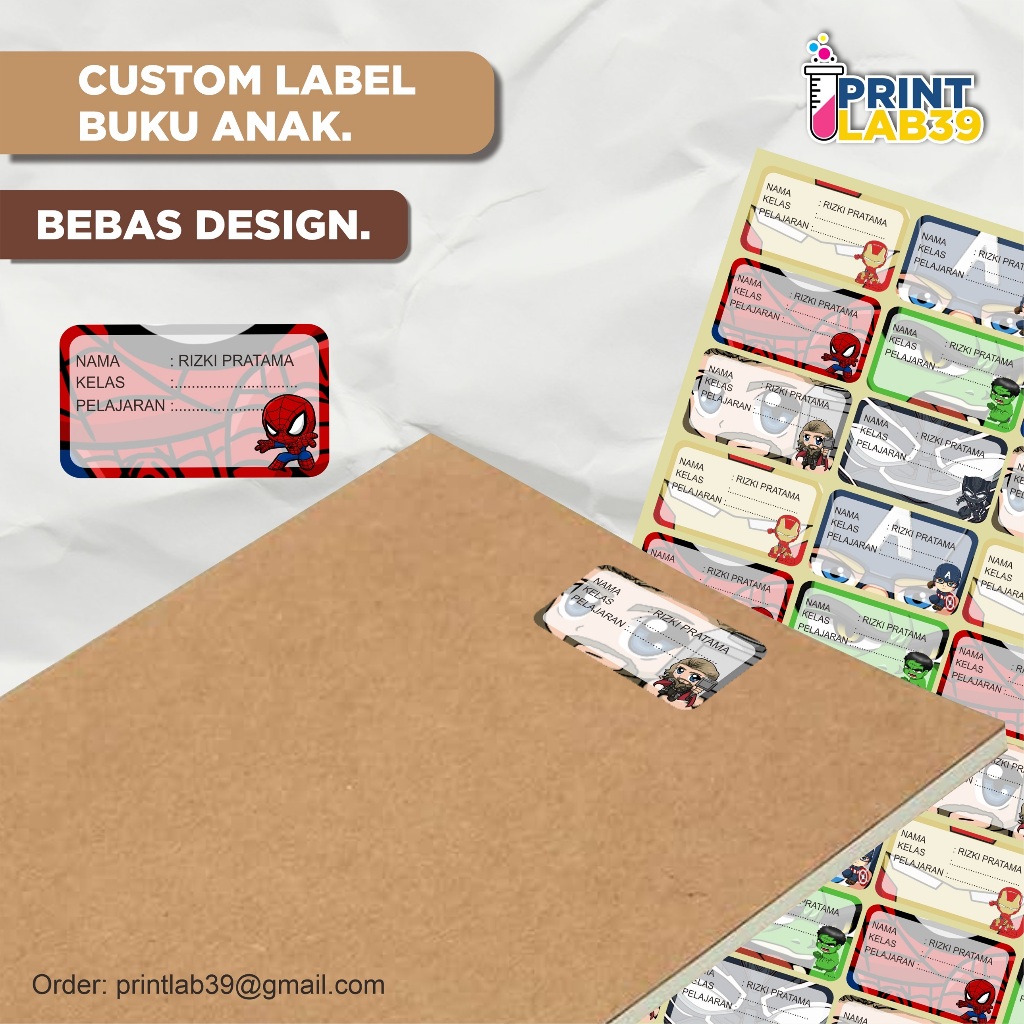

CETAK LABEL BUKU I PRINT LABEL BOOK STICKER A3 I TERMURAH I CUSTOM