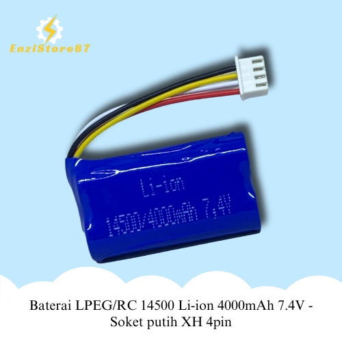 Baterai LPEG/RC 14500 Li-ion 4000mAh 7.4V - Soket putih XH 4pin