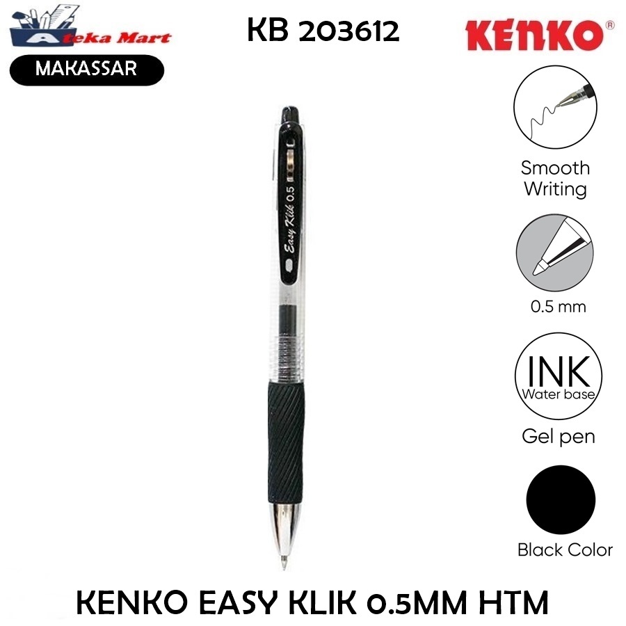 

[PCS] EASY KLIK GEL PEN 0.5MM HITAM