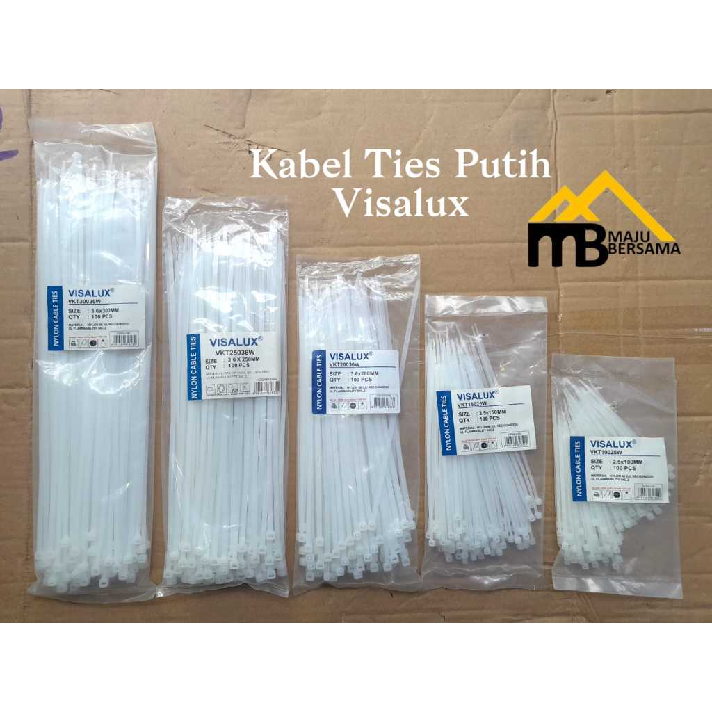 

KABEL TIES VISALUX TEBAL CABLE TIE PUTIH 100-150-200-250-300