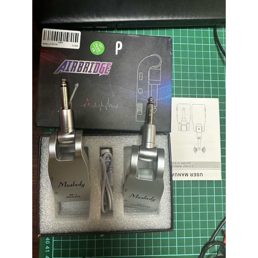Muslady 2.4G Wireless Guitar Jack gitar tanpa kabel - Putih