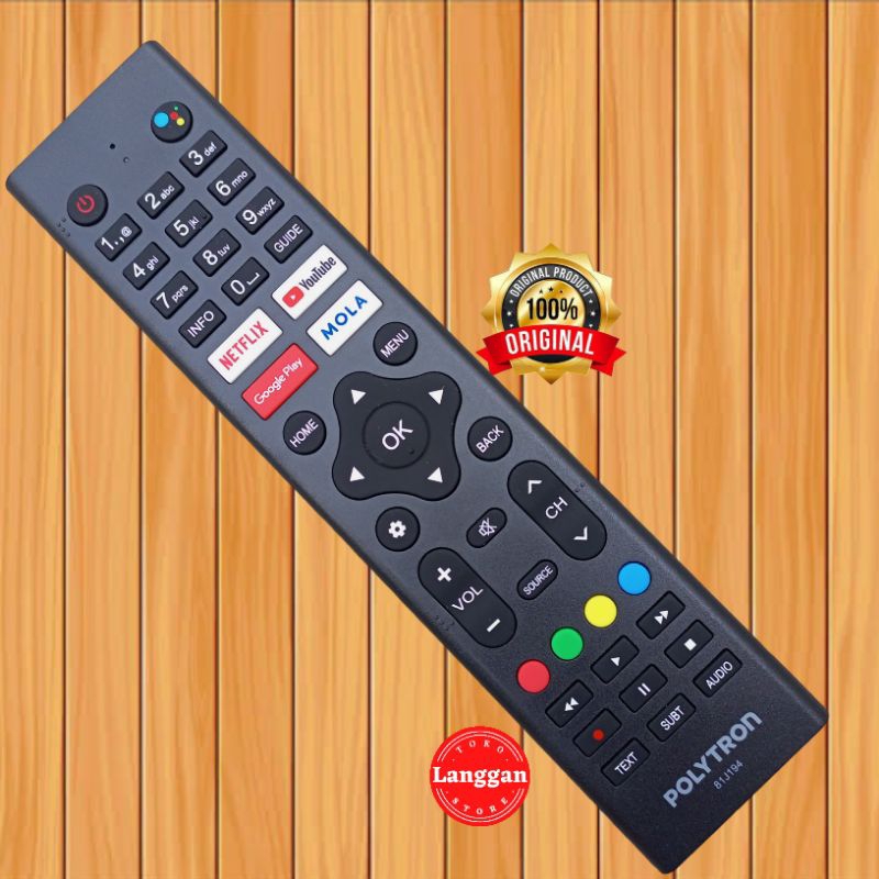 Remot Remote TV LED Polytron Original Smart Android 81J194 / 81J112 ORI Asli