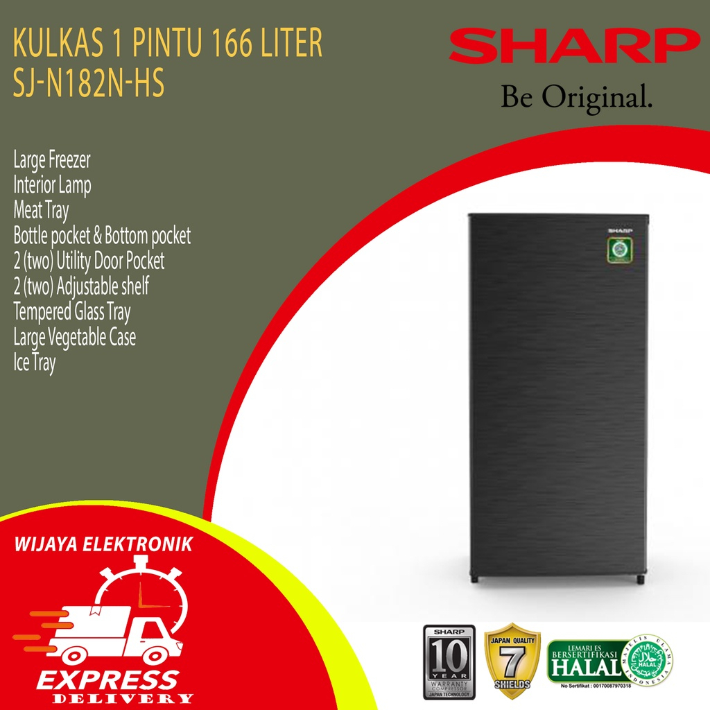 Kulkas SHARP SJ-N182 - Kulkas Sharp 1 Pintu 166 Liter SJN182