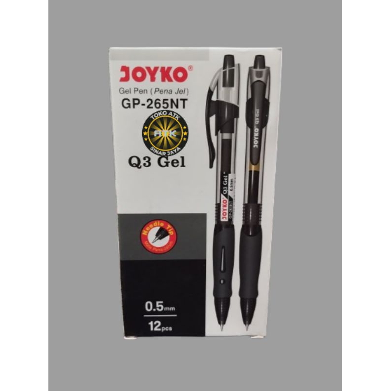 

pulpen joyko Q3 gel Gp 265NT 0.5mm hitam 1 pack