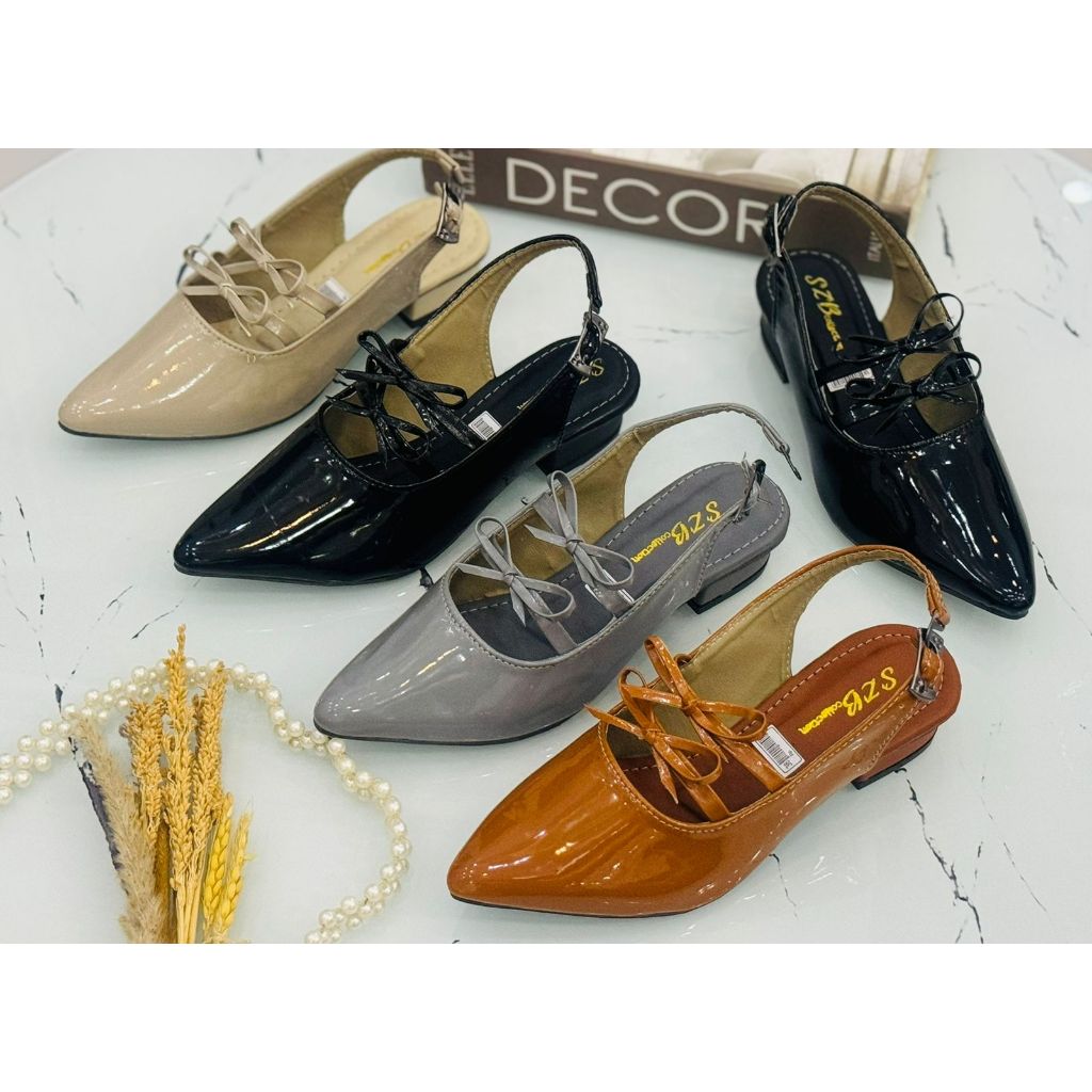 sepatu hak tahu wanita 5 cm sol karet szb 15