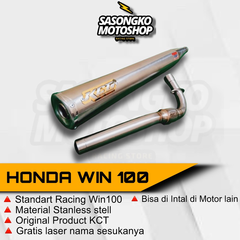 (SIAP DIKIRIM) KNALPOT HONDA WIN 100 ORIGINAL KCT RACING MUFFLER GRATIS LASER NAMA. Kode 101 . GRAND