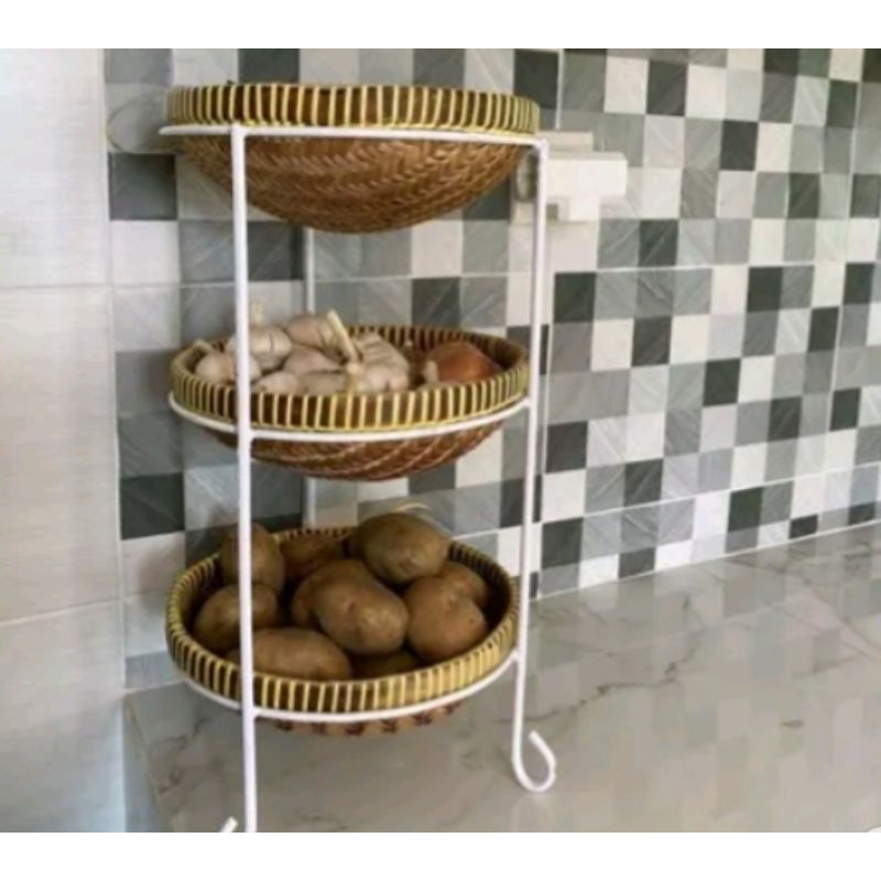 rak bawang besi rak  serbaguna besi susun 3 rak susun besi