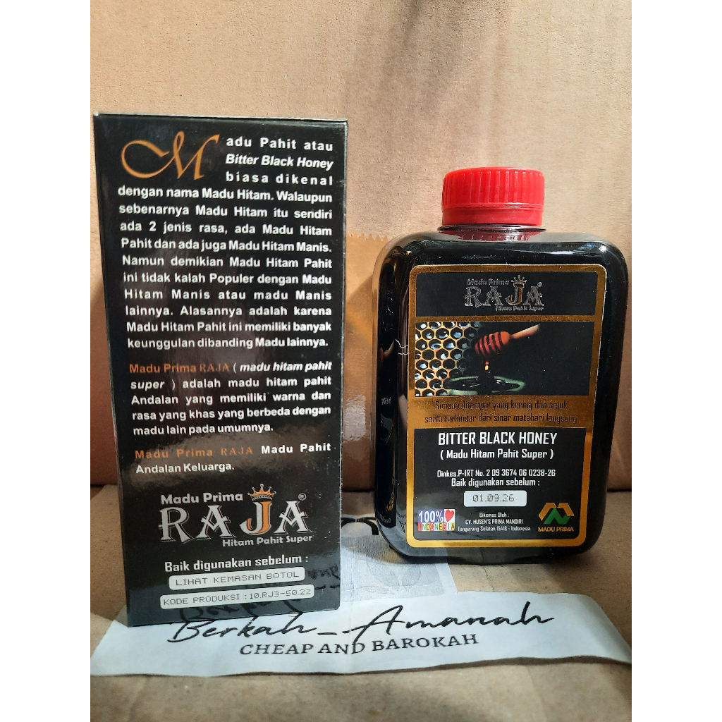 Madu Raja 500 gram - Madu Hitam Pahit Super - Madu Pahit Diabet ( Madu Prima Raja )