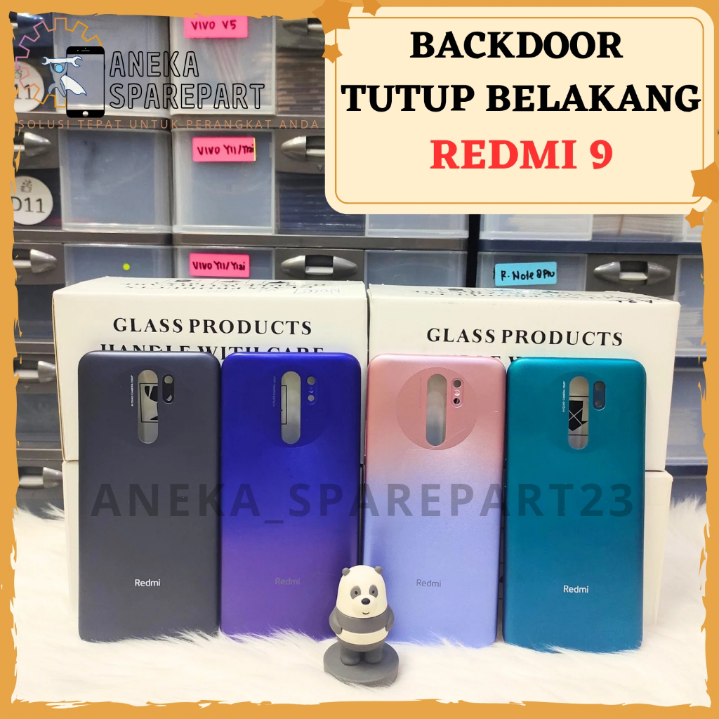 backcover backdoor Redmi 9 cover belakang tutup casing belakang tutup baterai Redmi 9