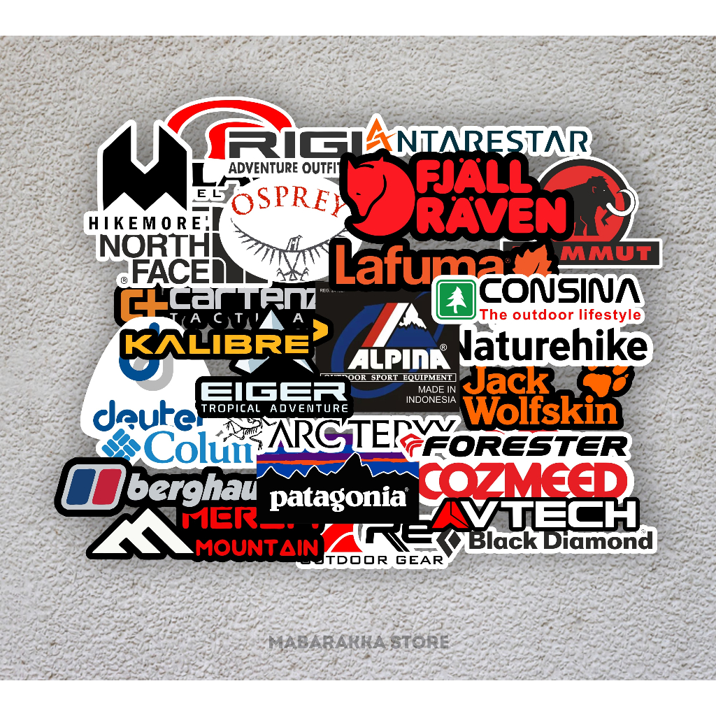 

Sticker Brand Outdoor Isi 28 Pcs sticker hiking Sticker Tumbler Sticker Laptop Termurah