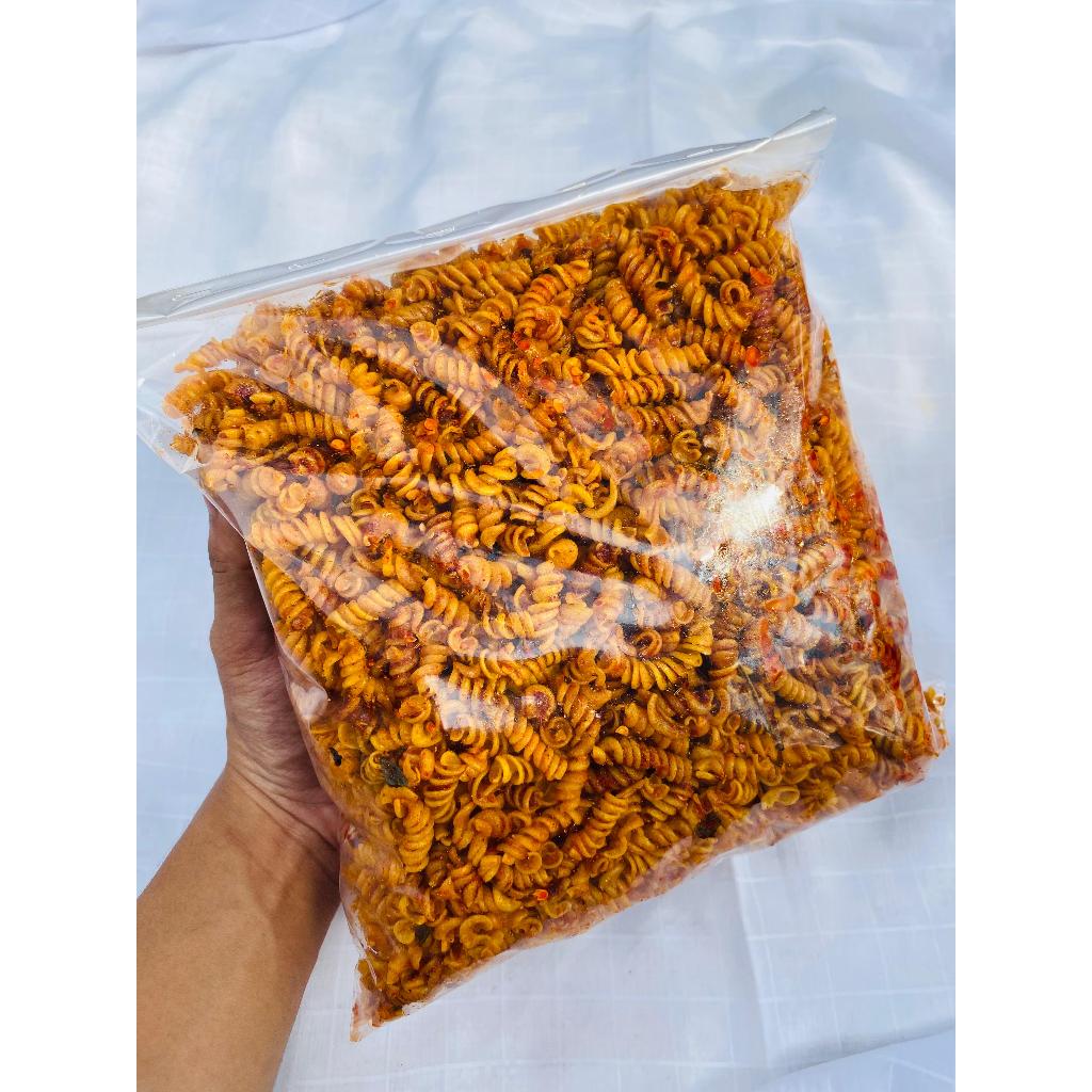 

makaroni spiral/kriwil pedas daun jeruk bumbu melimpah/makaroni spiral original daun jeruk kemasan 500gr 250gr 100gr