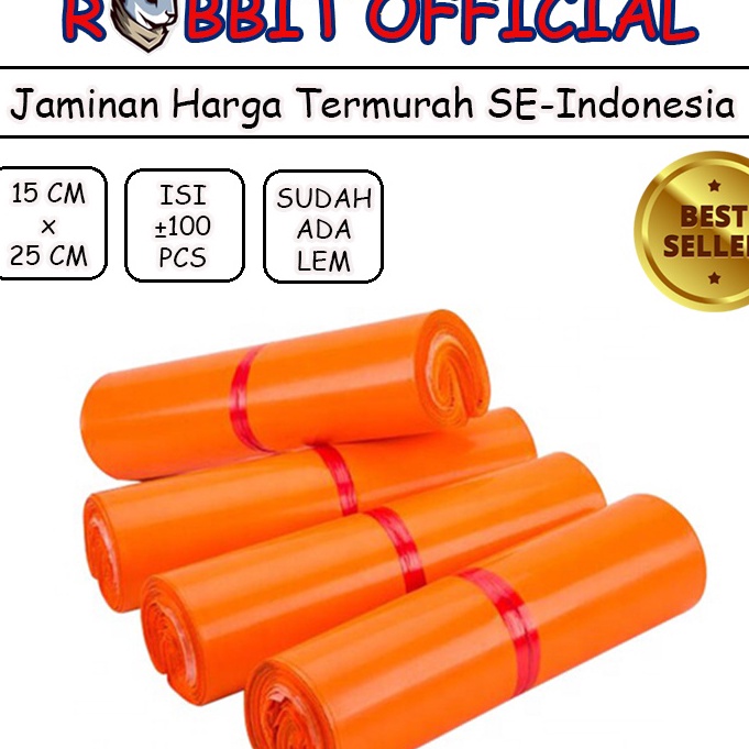 

KI3 PLASTIK POLYMAILER ORANYE OREN ORANGE 15x25 1 PCS Polymailer Oranye Premium Glossy