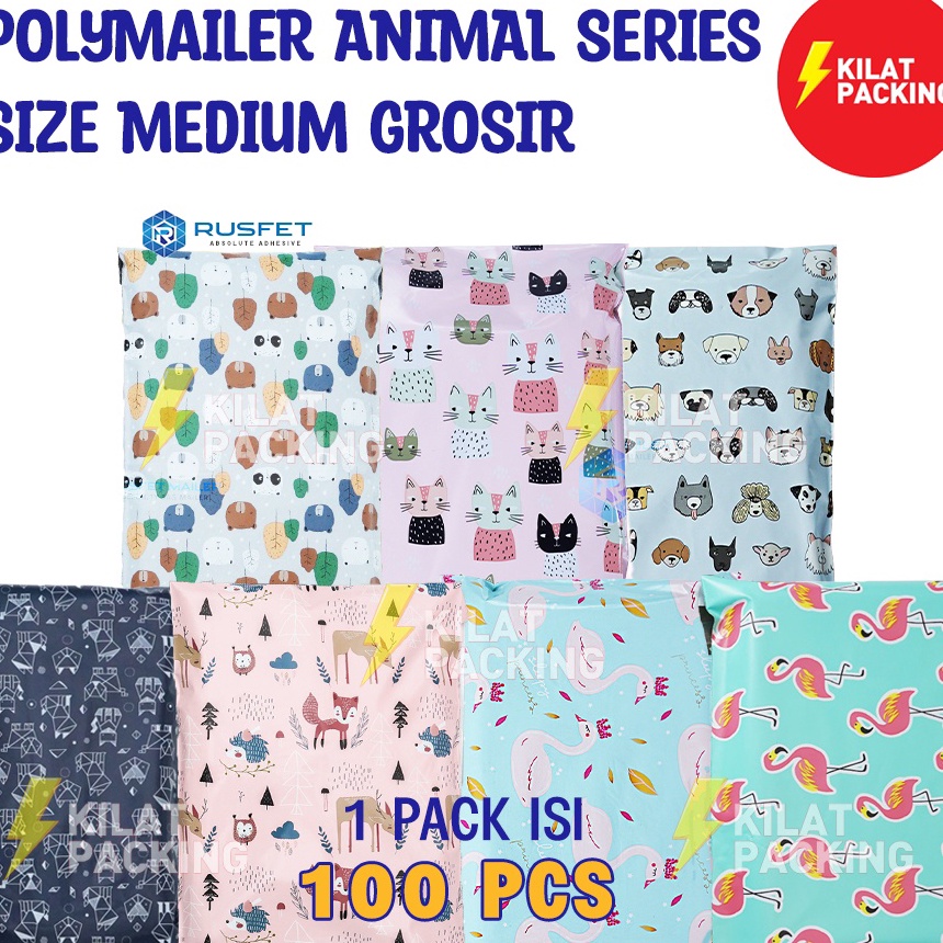 

KI3 POLYMAILER ANIMAL SERIES SIZE MEDIUM AMPLOP PLASTIK PACKING RUSFET PREMIUM PACK