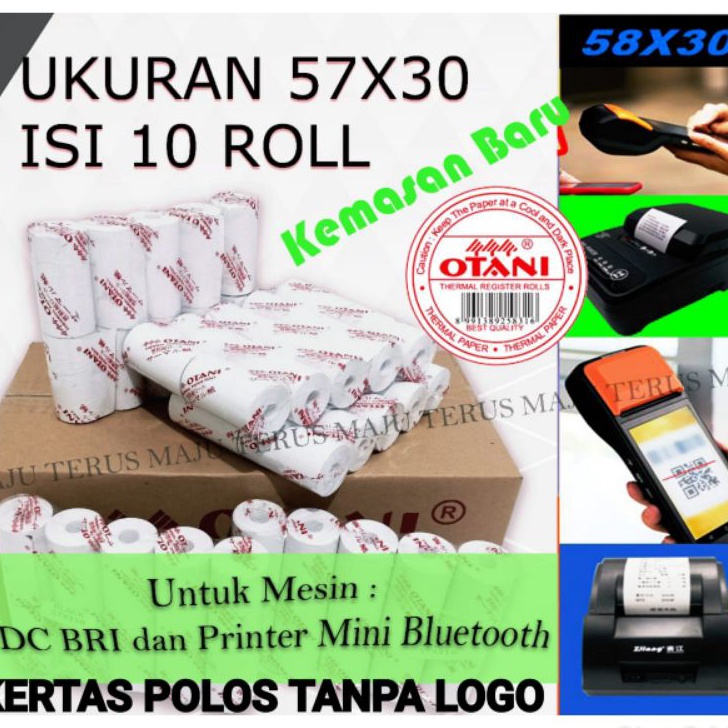 

Unggul Kes Struk Thermal Semua EDC Printer M Bluetooth 57x3 CORELESS isi 1roll