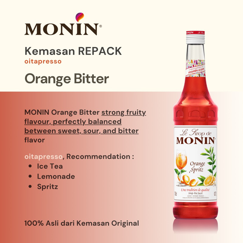 

REPACK - Monin Orange Bitter Syrup [100] g