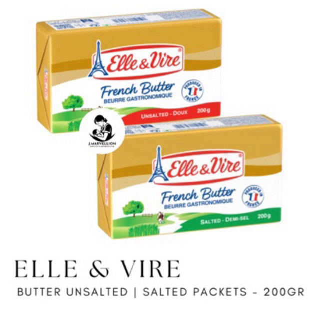 

Elle & Vire Butter Unsalted | Salted pats 200gr (Wajib Baca Deskripsi)