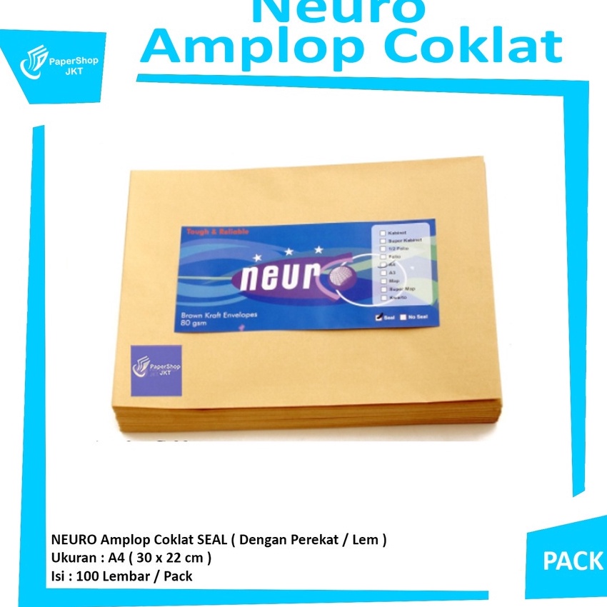

Murah NEURO Amplop Coklat A4 Seal 3 x 22 cm Pack