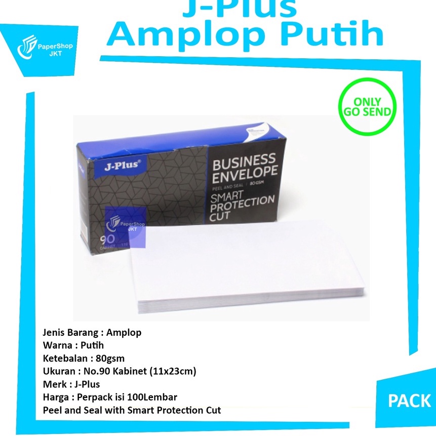 

KI3 JPLUS Amplop Putih Biru Polos NO9 Kabinet 8Gsm