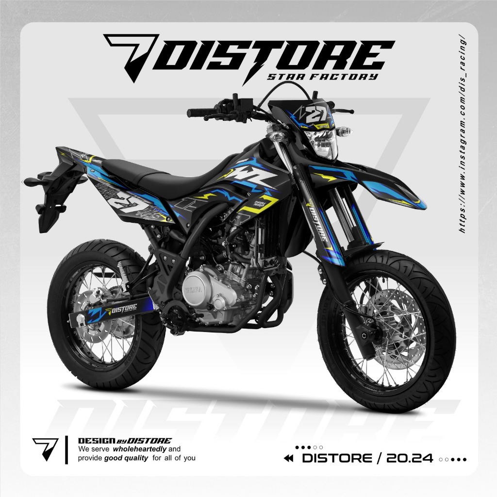 decal wr 155 full body  hitam variasi merah putih supermoto