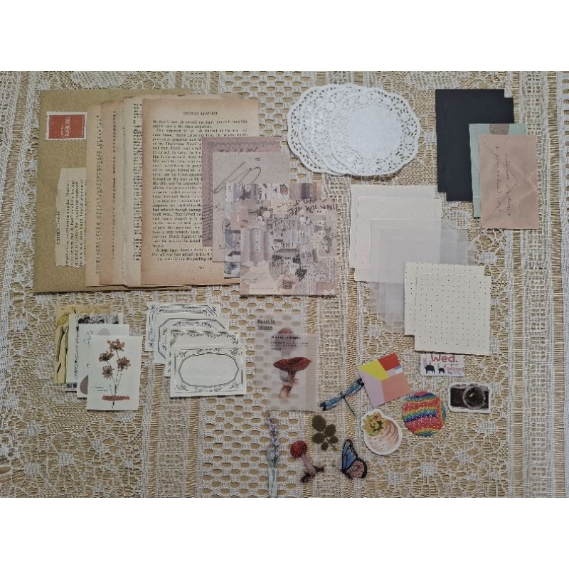 

JURNAL KIT VINTAGE PAPER BUNDLE AESTHETIC RUSTIC FOR JOURNALING SCRPBOOK