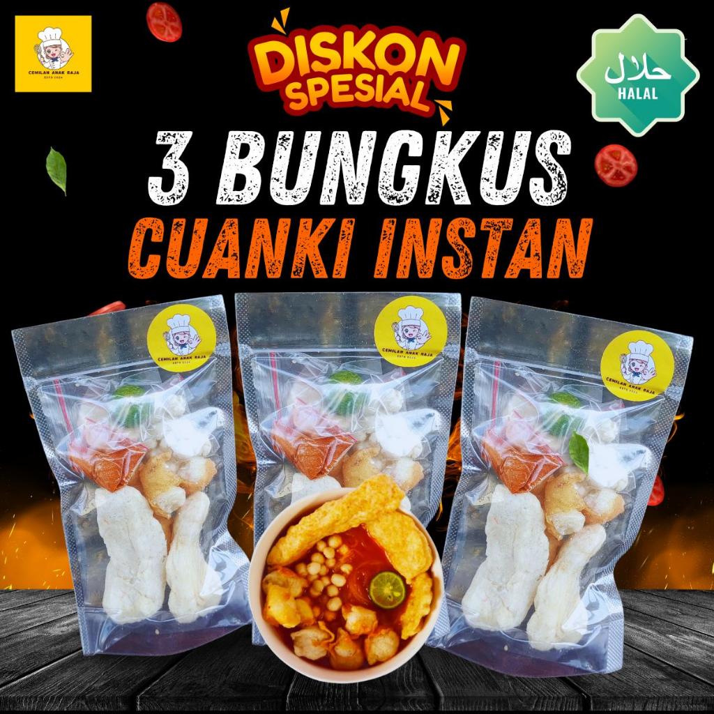 

3 BUNGKUS CUANKI INSTAN PAKET HEMAT - CEMILAN ANAK RAJA CUANKI INSTAN PREMIUM