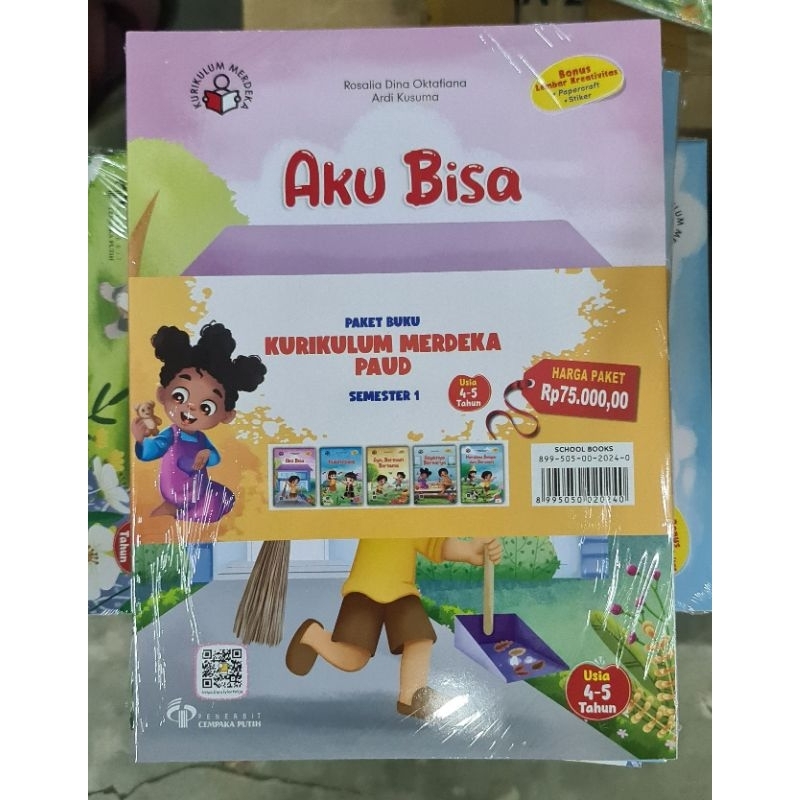 Buku Paket Kurikulum Merdeka TK / PAUD Usia 4-5 Tahun Semester 1 TA 2024 Cempaka Putih Intan Pariwar