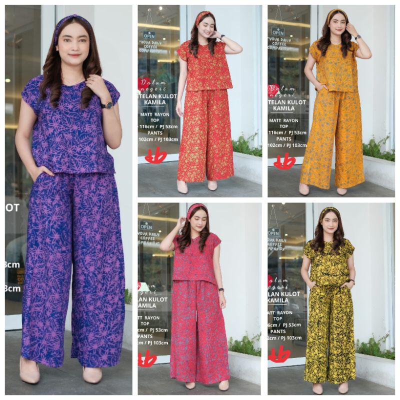 KAMILA One Set Daily Kulot dan Atasan ORI Batik Cap Solo