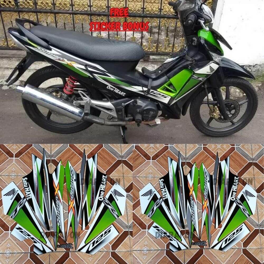 Striping Stiker Honda Supra X 125 2013 - Supra X 2013 Hijau Murah