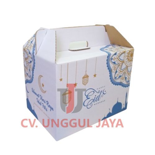 

(10pcs) Box Jinjing uk 34x25x25 kardus sembako kotak kemasan hampers mubarak eid Dus karton Parsel box handle Parcel