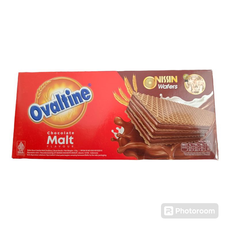 

camilan Nissin wafer ovaltine chocolate malt flavour133gr