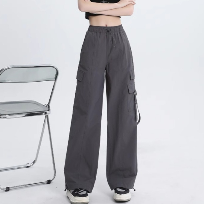 Celana Panjang Celana Cargo Wanita Highwaist Loose Celana Panjang Wanita celana kerja serut pinggang