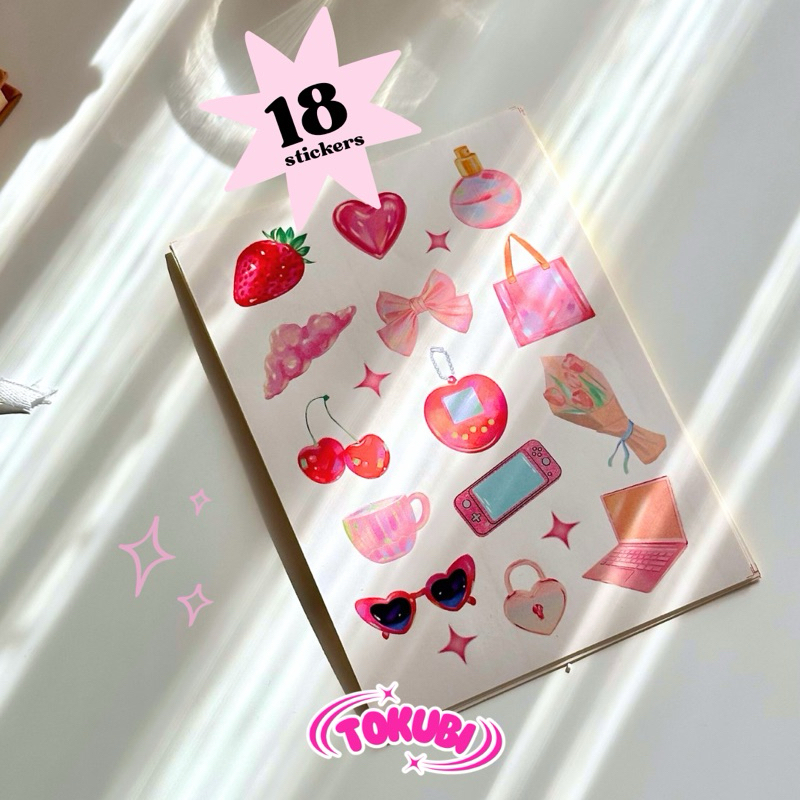 

TOKUBI Y2K Pink Aesthetic Sticker Sheet