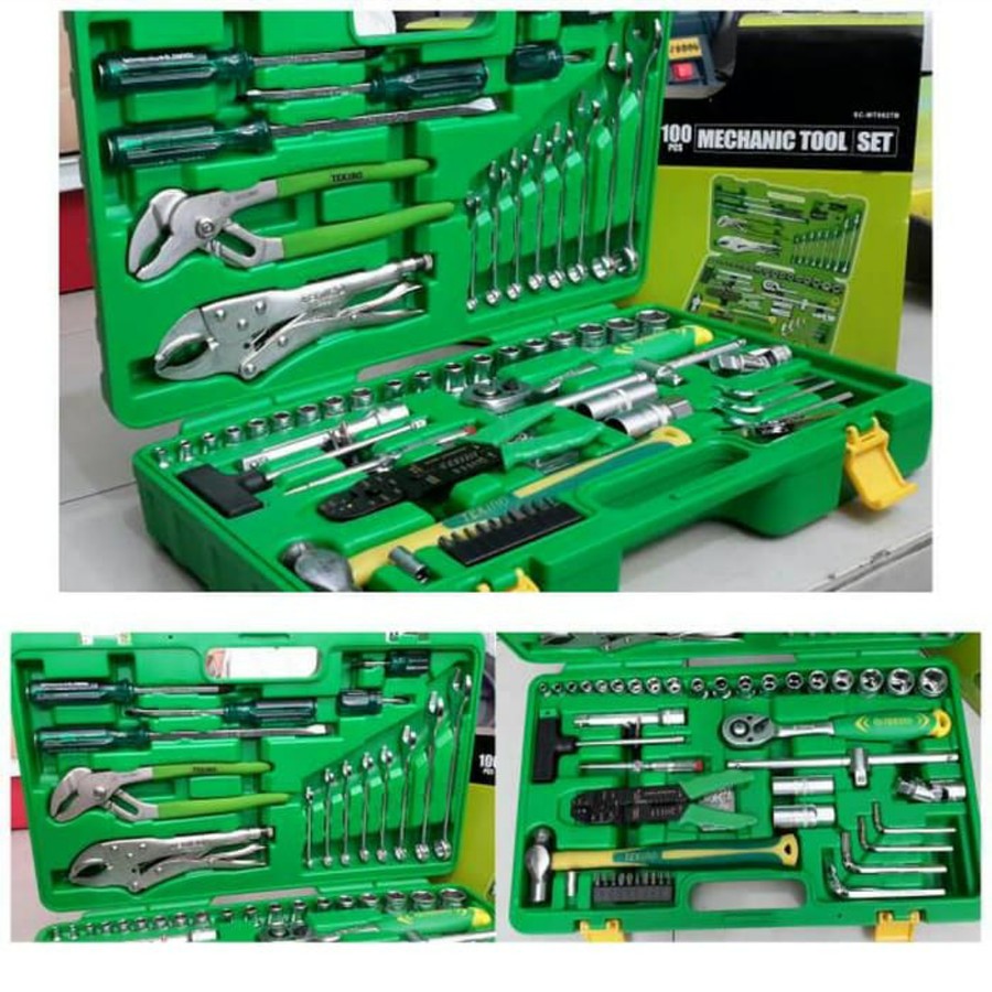 Tekiro Tool Kit Set 100 Pcs/Kunci Shock Set/Ring Pas Set/ObengTang Palu Kunci L