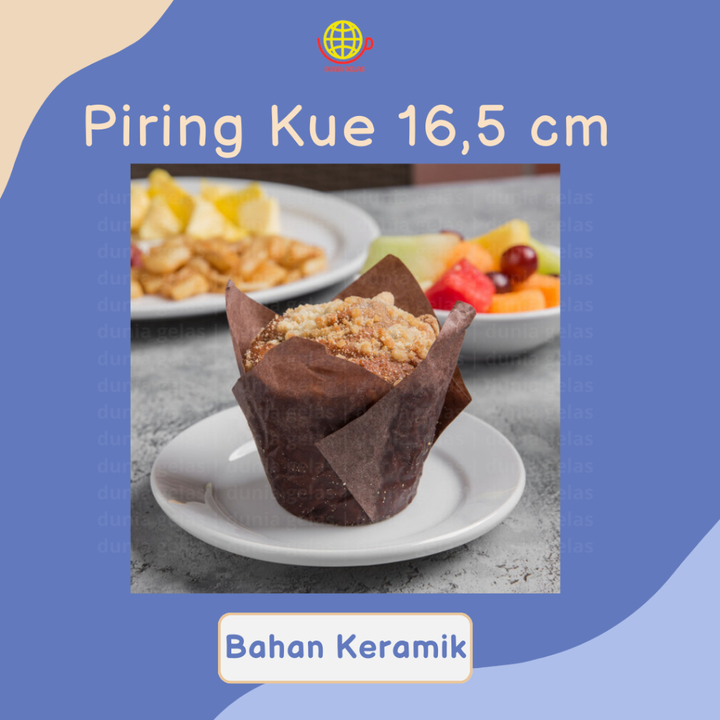 1 buah Piring Kue 16,5 cm / Piring Keramik Ceper / Piring Kue Tart / Piring Kue Kecil / Piring Kue U