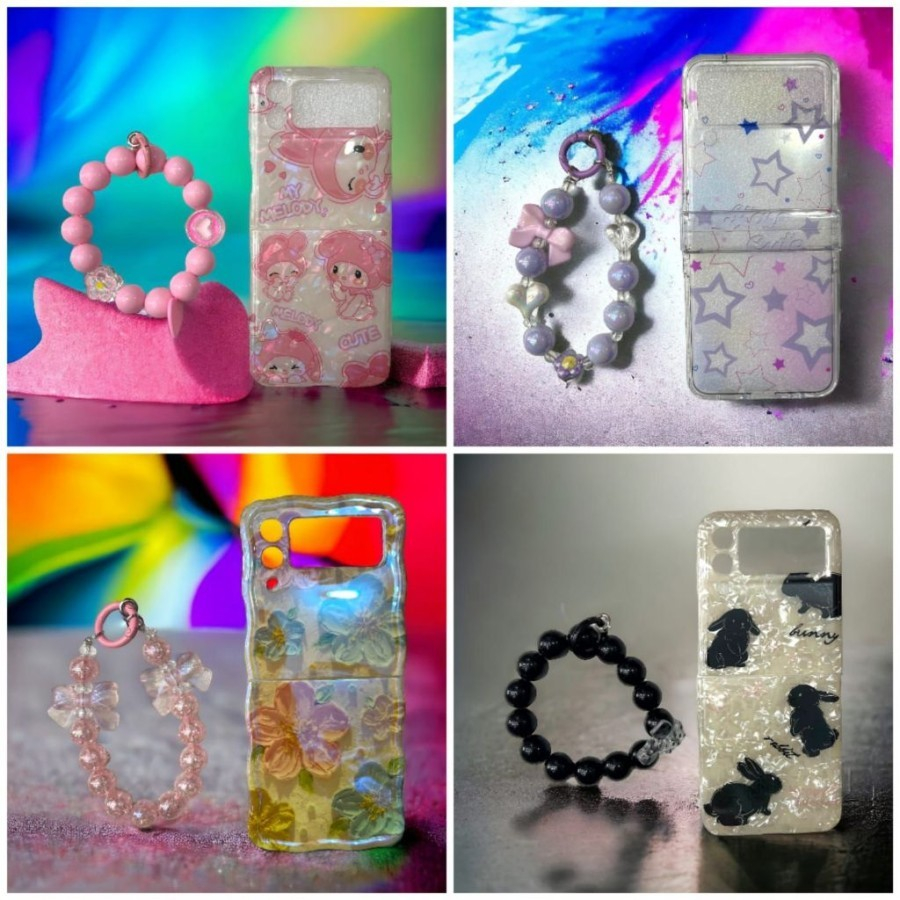 Case Gradasi Marble + Tali Gantungan Hp [ SAMSUNG Z Flip 3 / Z Flip 4 / Z Flip 5 ] case corak samsun