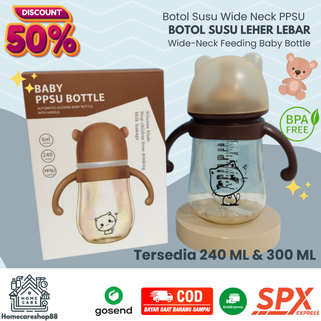 Botol Susu Bayi PPSU Ukuran 240ml / Botol Susu PPSU / Botol PPSU / Botol PPSU 240ml or 300ml/ Botol 