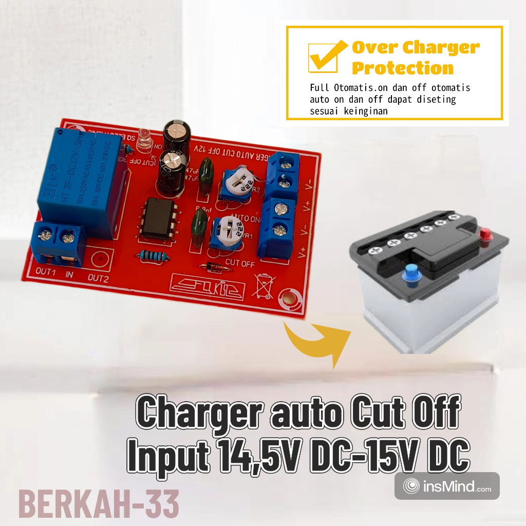 kit charger auto cut off otomatis on off