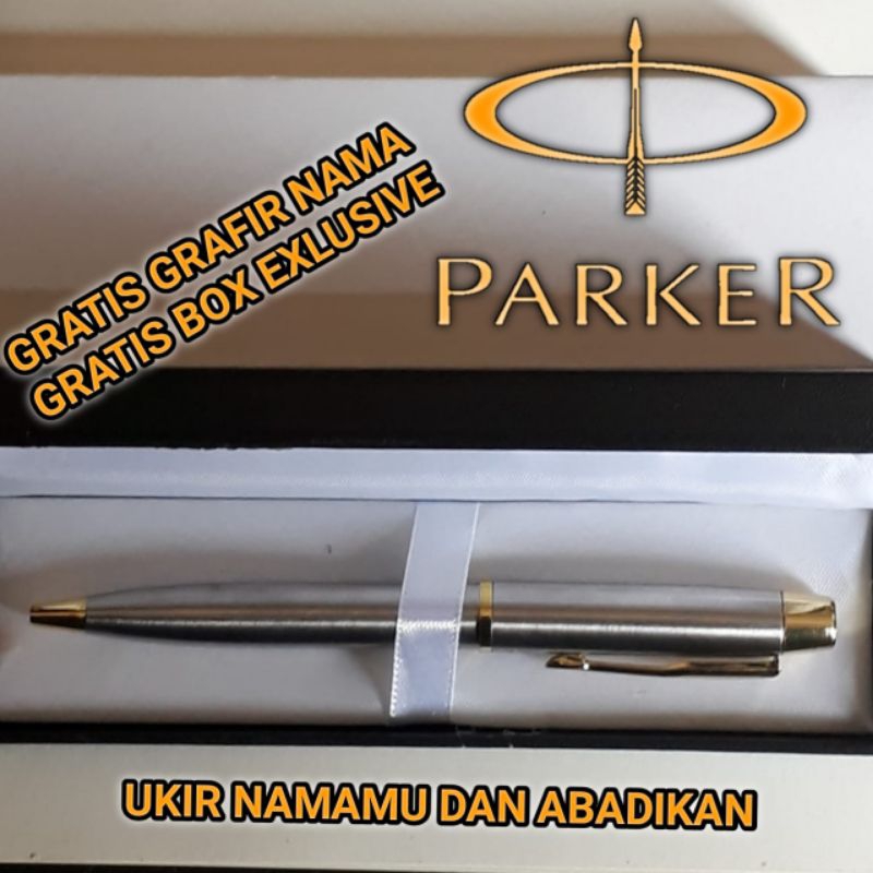 

Bollpoint Mewah Parker Gold Clip Twist Action Gratis Box Dan GRAFIR Nama