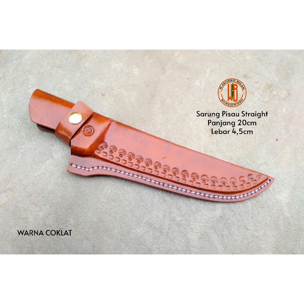 Sarung Pisau Straight 20cm/Kulit sapi asli