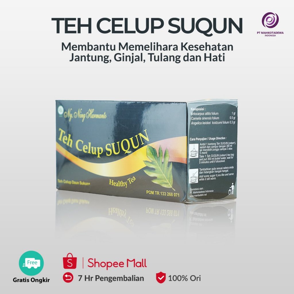 

Teh Celup Suqun Daun Sukun Nutrisi Ashitaba Antioksidan Mencegah Peradangan Ginjal ALAMI BPOM HALAL