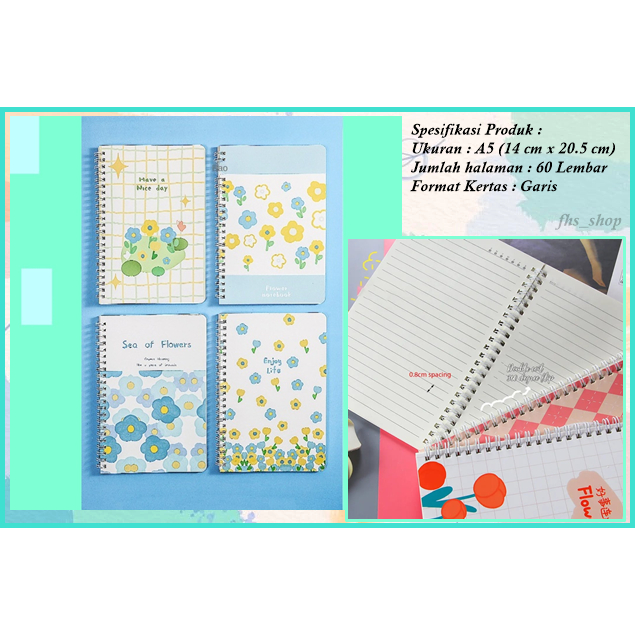 

Notebook A5 Notebook Cute Notebook Lucu Buku Tulis Notebook Aesthetic Diary Flower Day Notebook