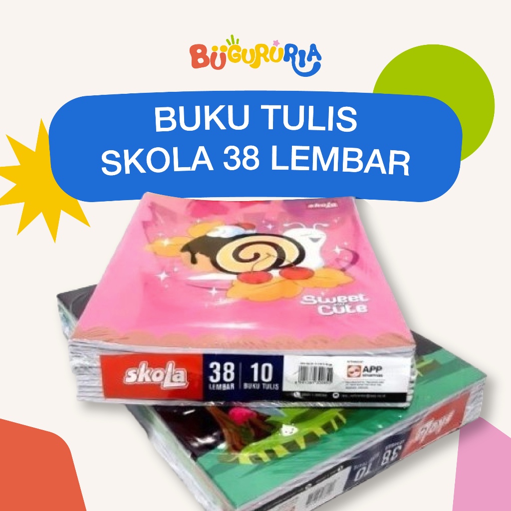 

Bu Guru RIa - [1 Pack] Buku Tulis Skola by SIDU 38 Lembar 1 Pak Isi 10pcs