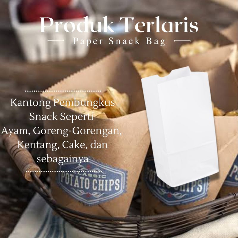 

Paper Snack Bag | Kantong Kertas Snack [20cmX7cmX12cm]