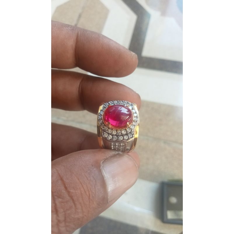 Cincin Batu Permata AMERIKA STAR Ring alpaka super zircon chrom kombinasi