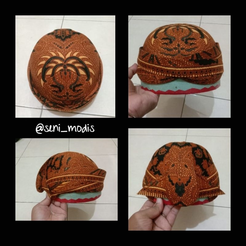 Blangkon Kasatriyan Solo Motif Wahyu Tumurun Sogan (baca deskripsi)