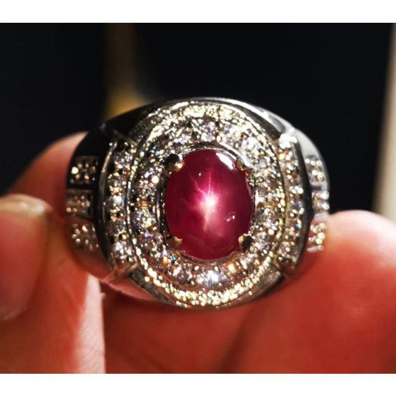 Cincin Ruby Star Burma Super Star Super Quality