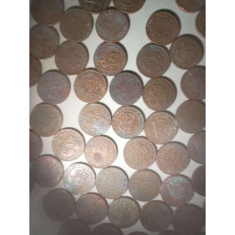 10 keping koin 1/2 cent Nederland indie 1945