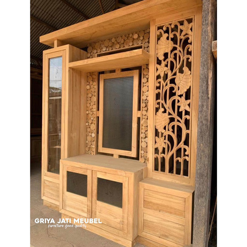 bufet tv jati | bufet penyekat ruangan |